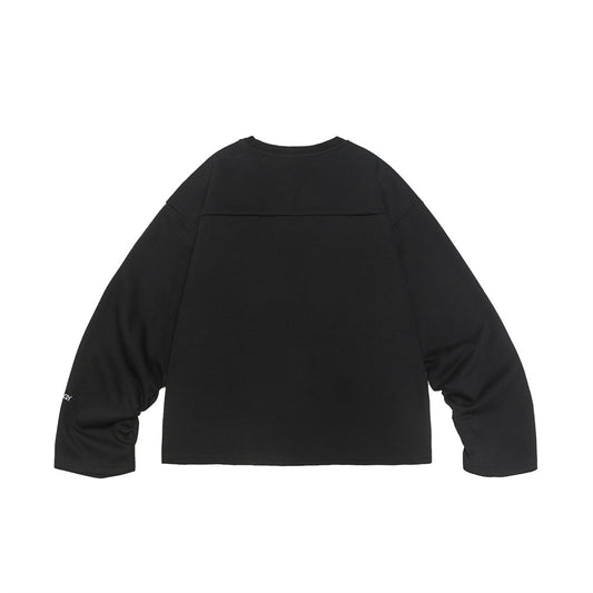 Digital Affixed Cloth Embroidered V-neck Pullover Long-sleeved T-shirt For Women