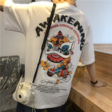 Short Sleeve T-shirt Men''s Fashion Student Loose Harajuku Style Medium Sleeve