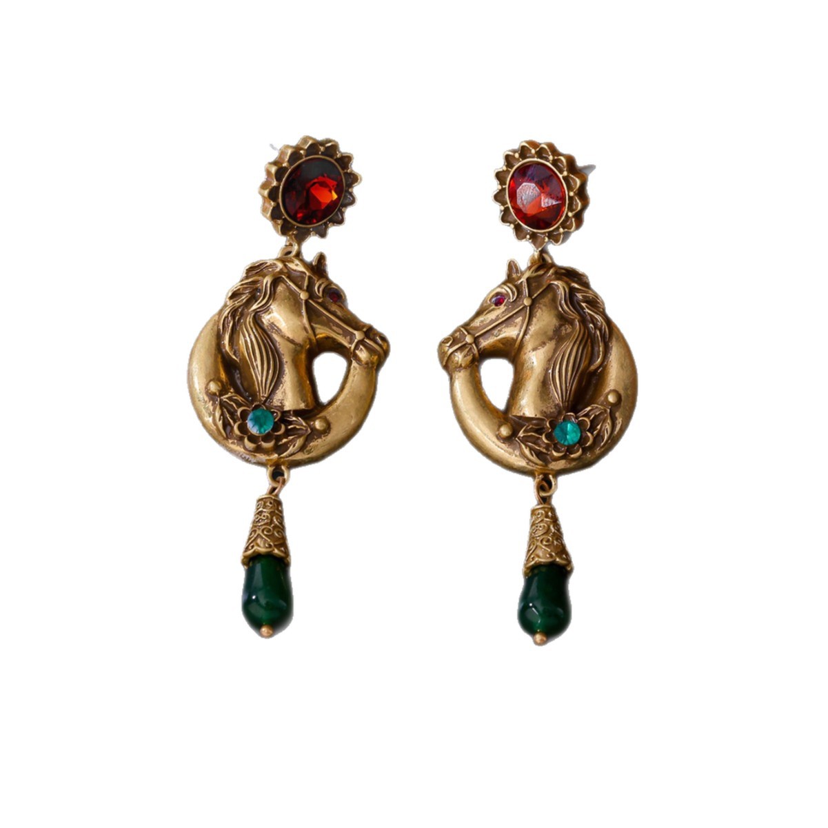 Retro Diamond-studded Elegant Horse Earrings