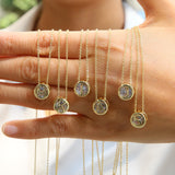 Geometric Hollow Circular Alphabet Necklace