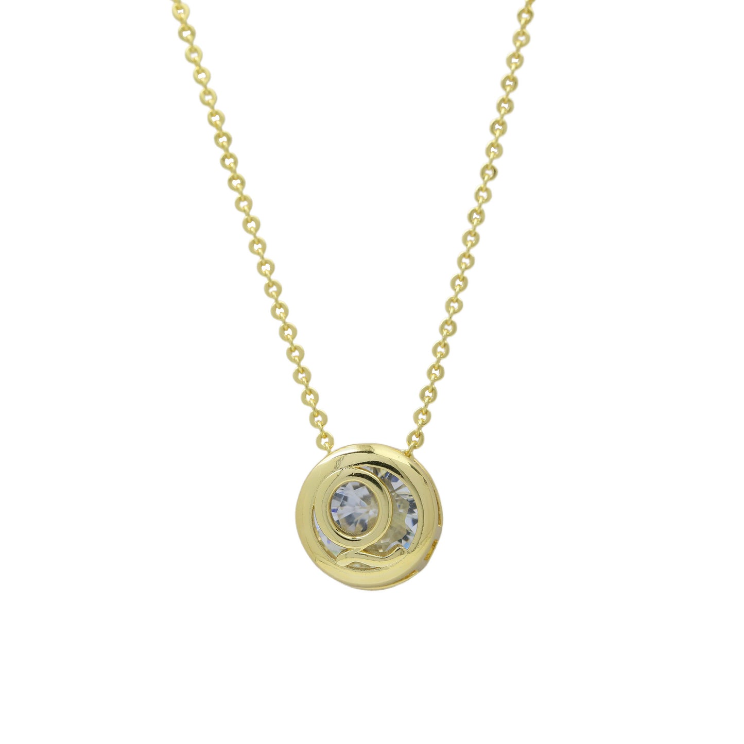 Geometric Hollow Circular Alphabet Necklace