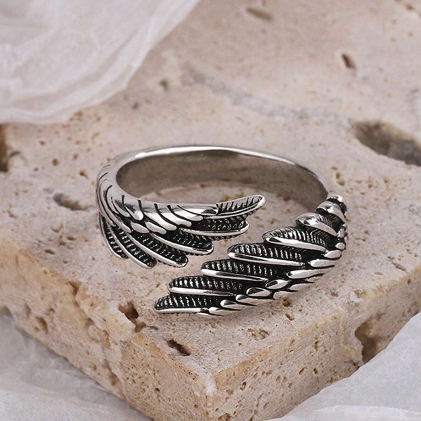 Alloy Feather Ring