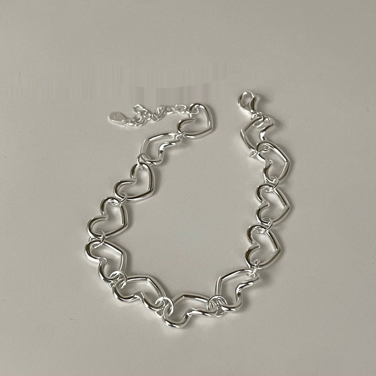 Silver Heart Shape Bracelet