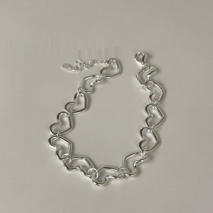 Silver Heart Shape Bracelet
