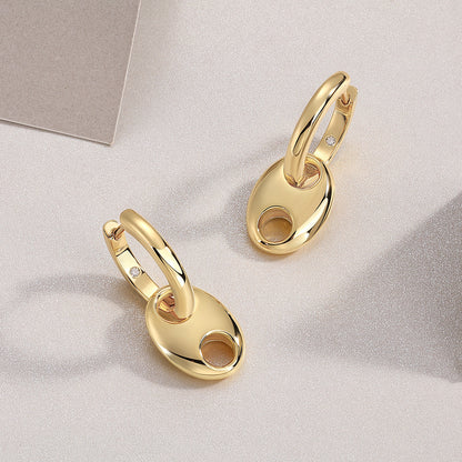 Beautiful - Set With Top-quality Moissanite Luxury And Fashionable Light Luxury Jewelry, Silver Stud Earrings S925 Silver Plated With Gold