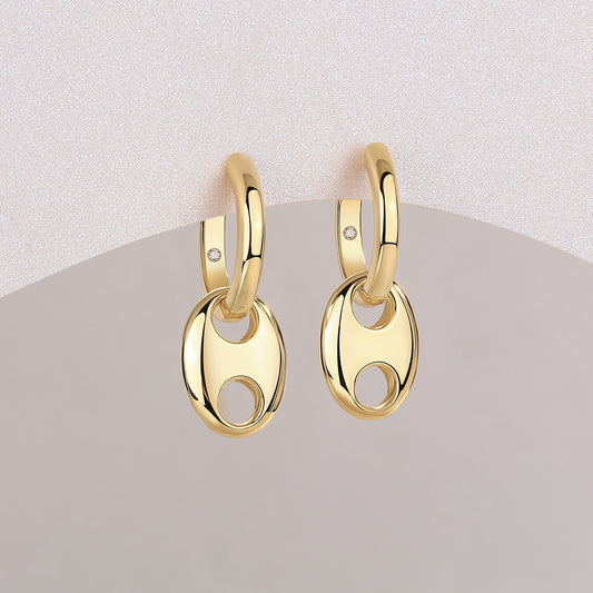 Beautiful - Set With Top-quality Moissanite Luxury And Fashionable Light Luxury Jewelry, Silver Stud Earrings S925 Silver Plated With Gold