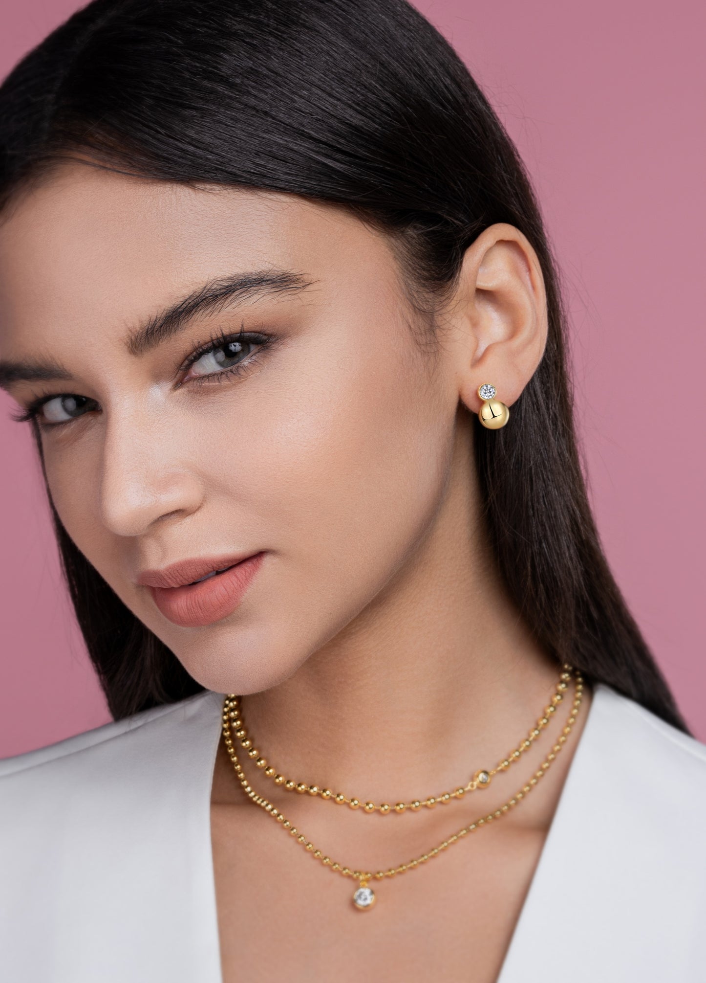 Crystal Gold Drop Earrings