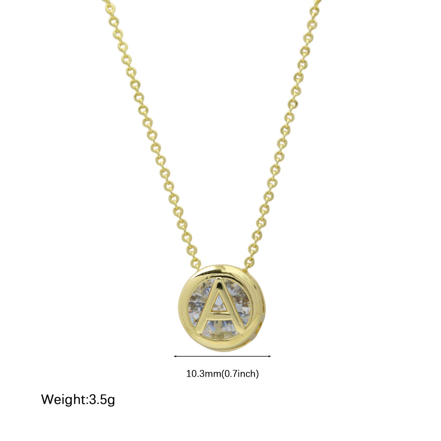 Geometric Hollow Circular Alphabet Necklace