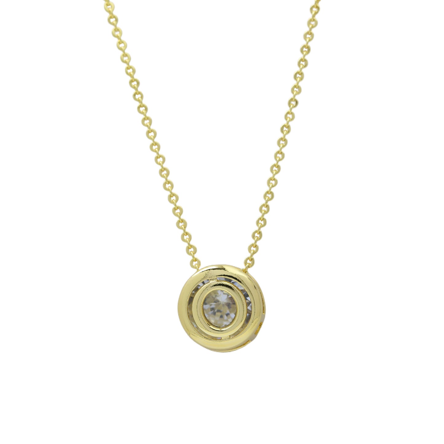 Geometric Hollow Circular Alphabet Necklace