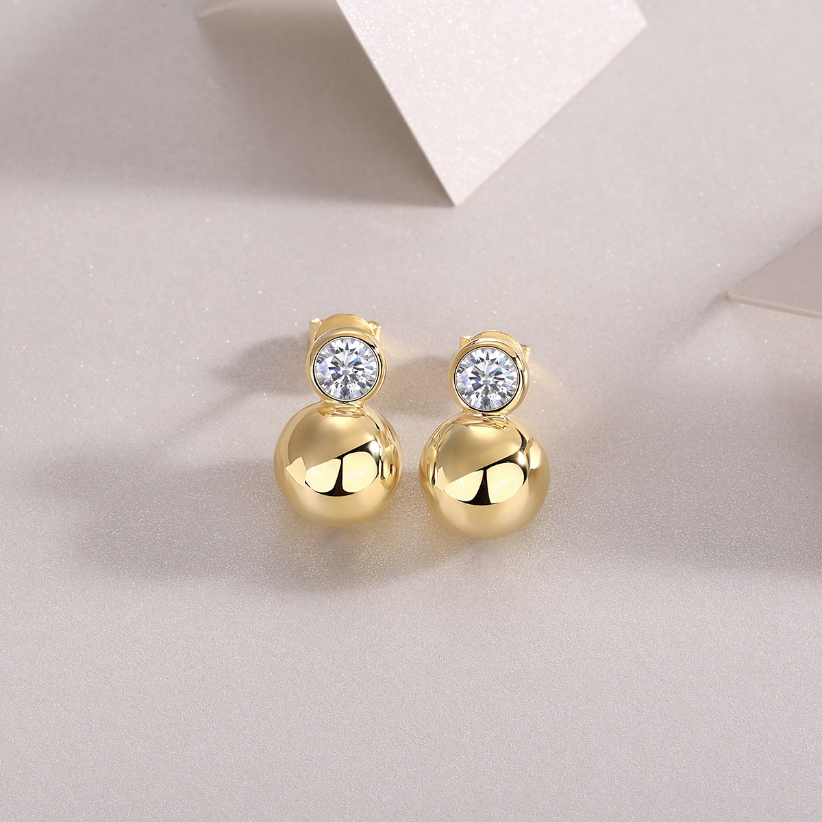 Crystal Gold Drop Earrings