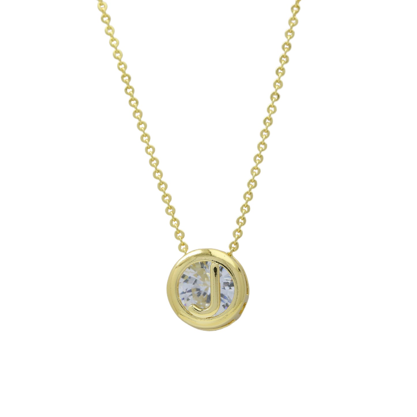 Geometric Hollow Circular Alphabet Necklace